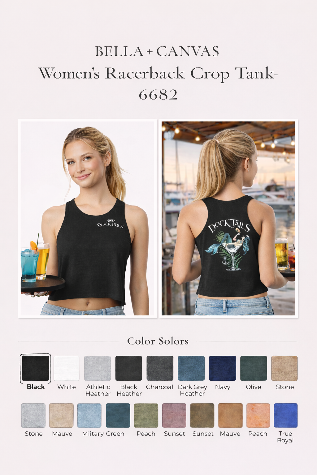 STAFF=BELLA+CANVAS ® Women's Racerback Cropped Tank.-STAFF