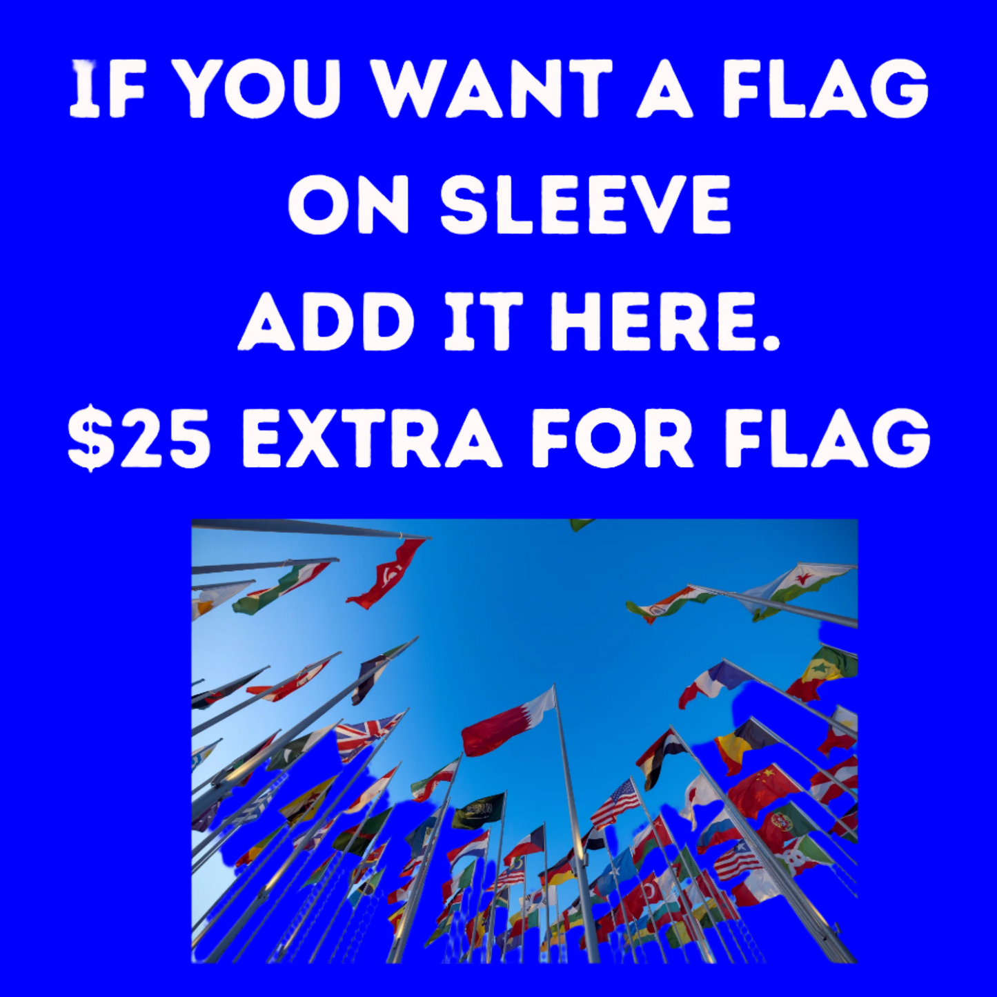 EMBROIDERED Optional SLEEVE Country Flag