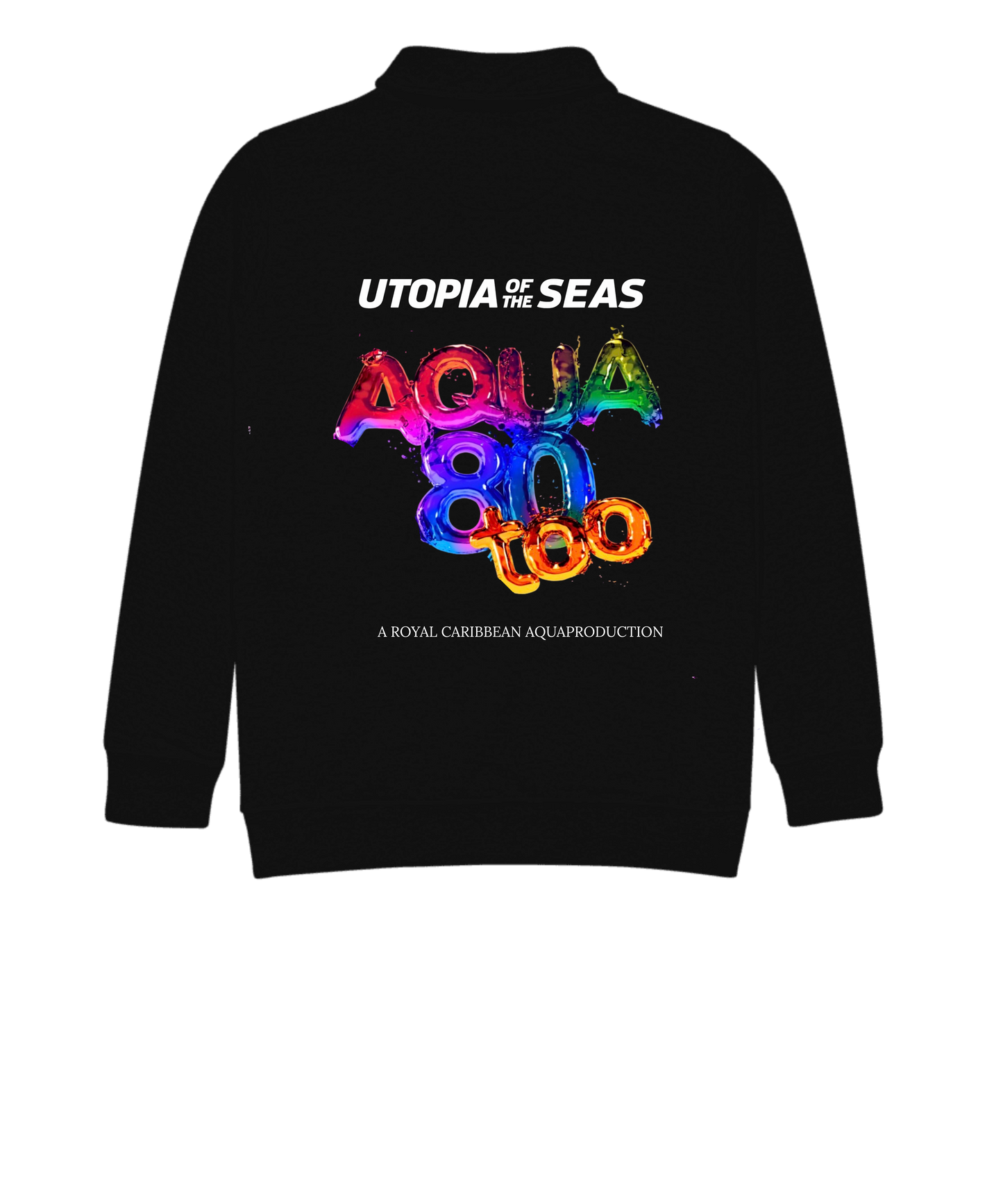 Unisex Fleece Quarter Zip pullover Aqua 80 Too Cast 3