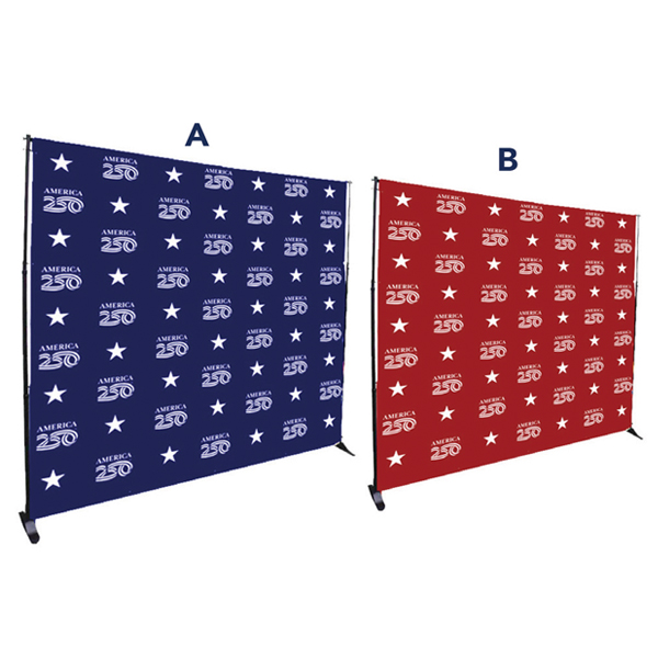 America250™ Adjustable Backdrops America250™, America 250, Patriotic Backdrop, July 4th Backdrop, Independence Day Backdrop, Trade Show Backdrop
