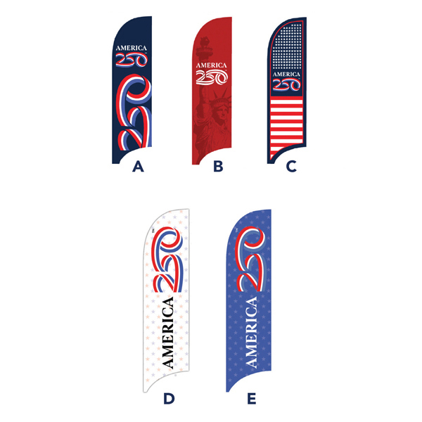 America250™ Small 7.5' Single-Sided Tail Feather Flag Only
