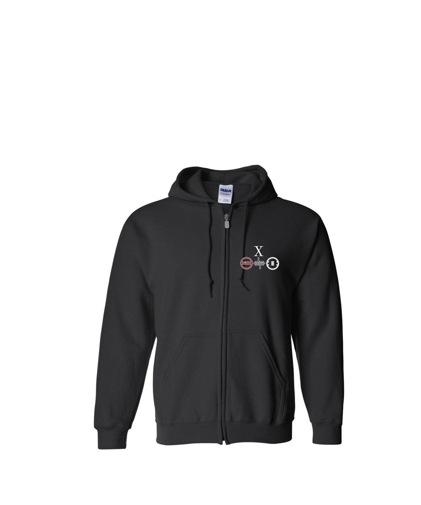 HIRO Unisex Gildan Heavy Blend Zip Embroidered Hoodie Sweatshirt Personalized with Name