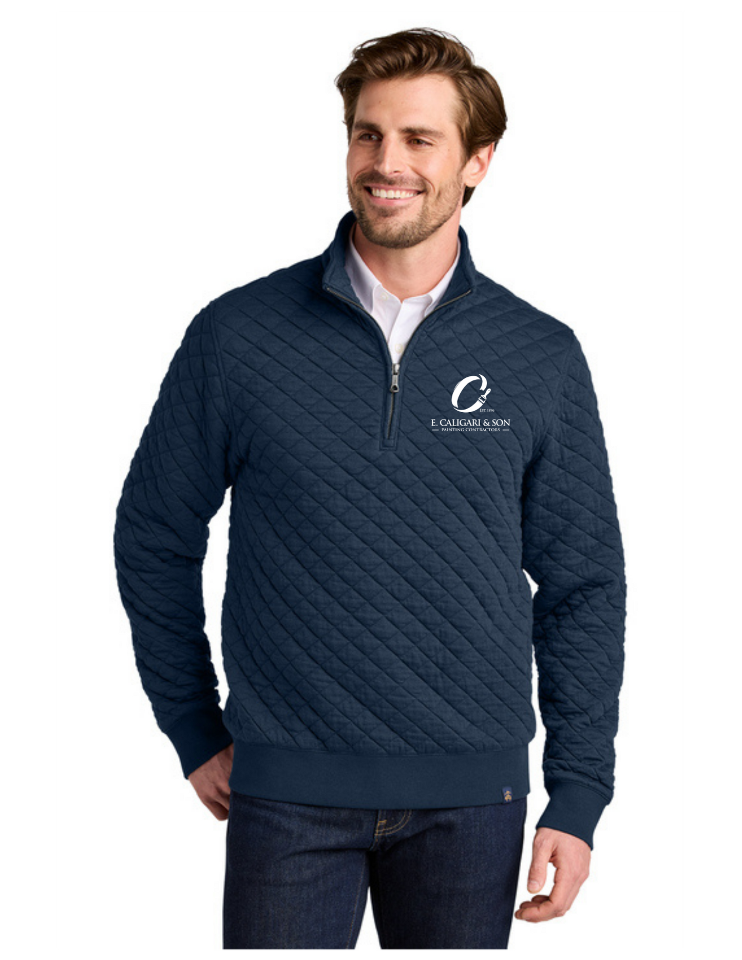 Brooks Brothers® Diamond Quilt 1/4-Zip (E CALIGARI)