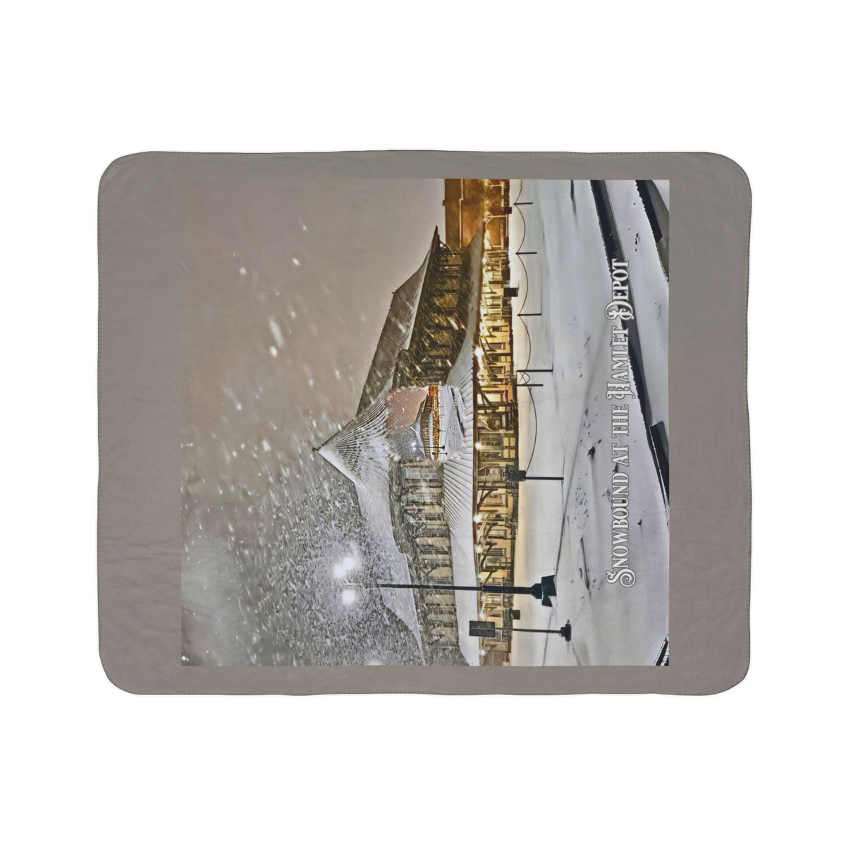 Snowbound at the Hamlet  Sherpa Fleece Blanket