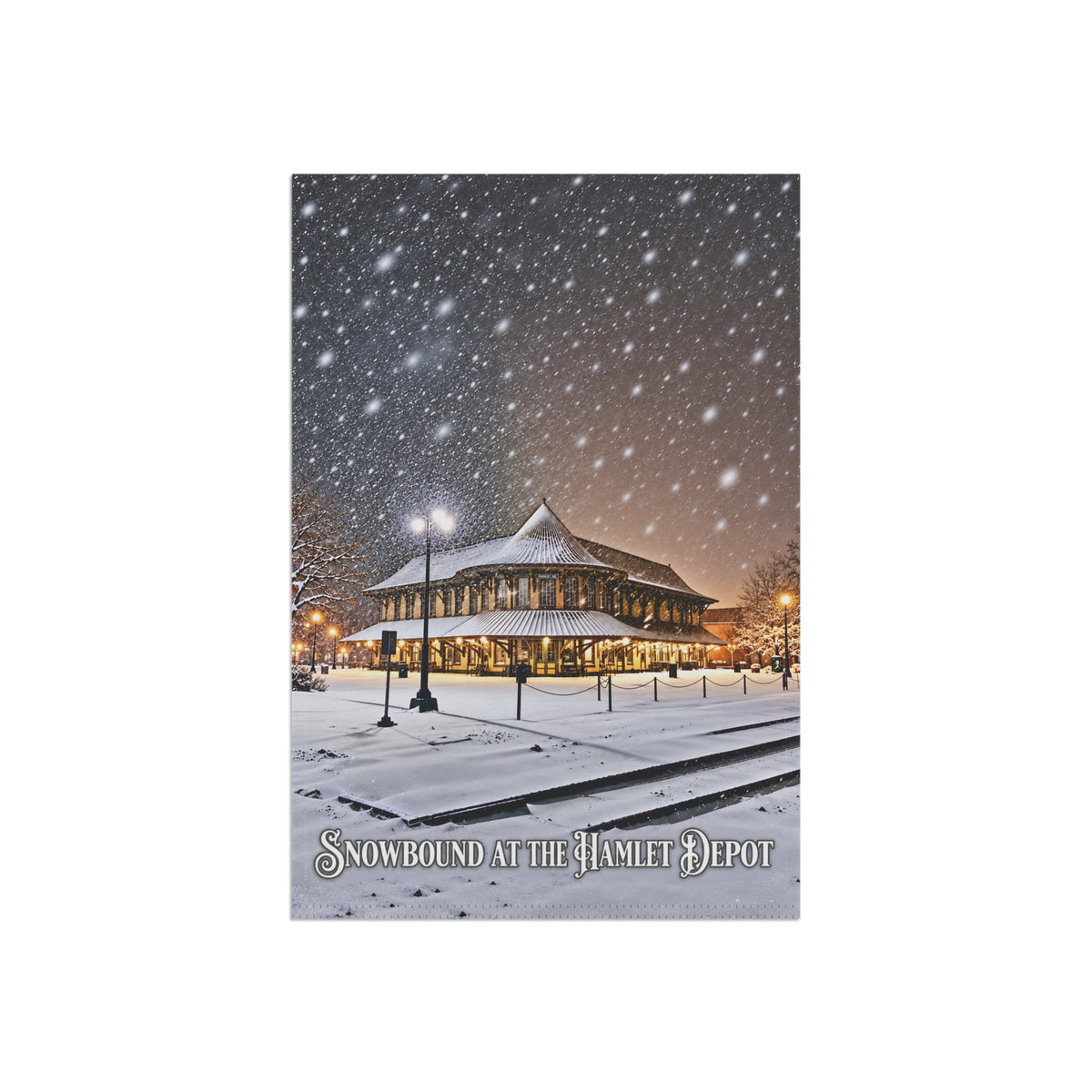 Snowbound at the Hamlet Depot Garden Flag