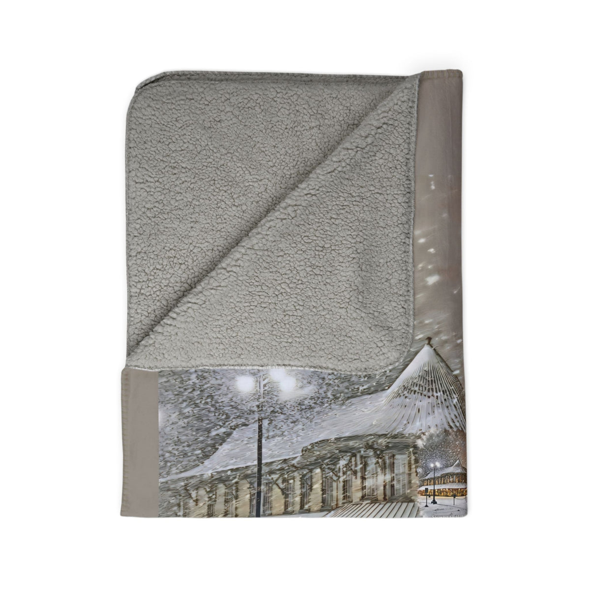 Snowbound at the Hamlet  Sherpa Fleece Blanket