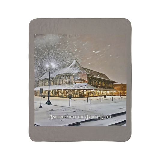 Snowbound at the Hamlet  Sherpa Fleece Blanket