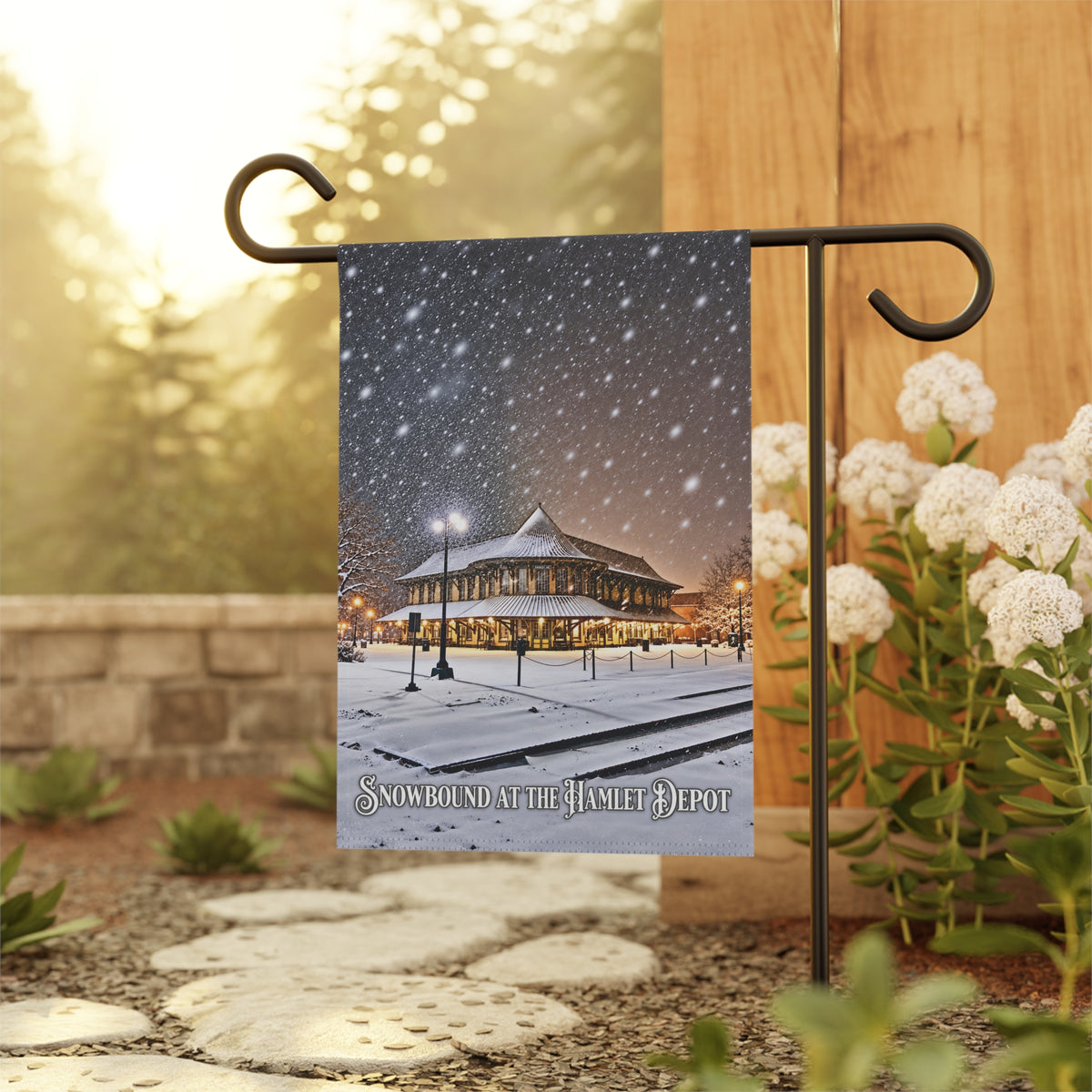 Snowbound at the Hamlet Depot Garden Flag
