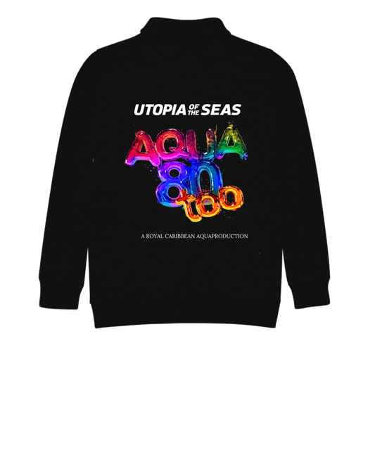 Unisex Fleece Quarter Zip pullover Aqua 80 Too Cast 3