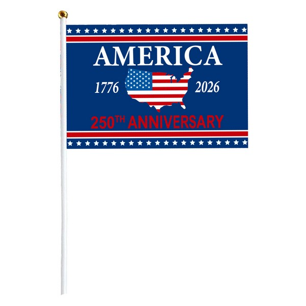 250 Anniversary Stick Flag(4" x 6" )