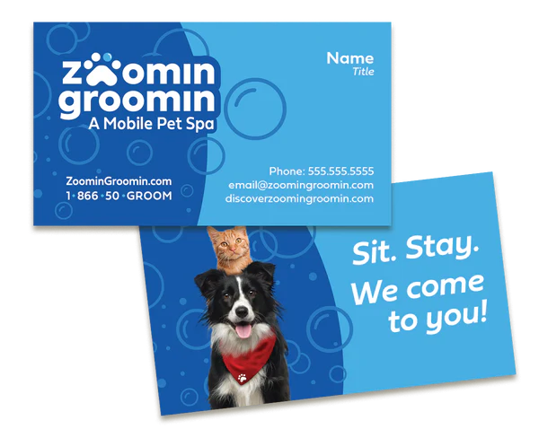 Zoomin Groomin Business Cards