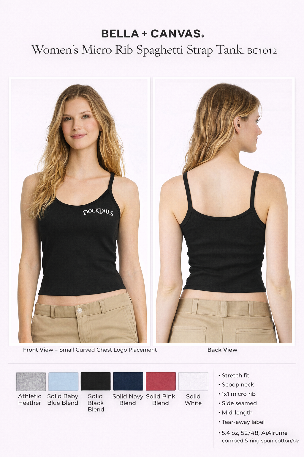 STAFF BELLA+CANVAS® Women's Micro Rib Spaghetti Strap Tank-STAFF