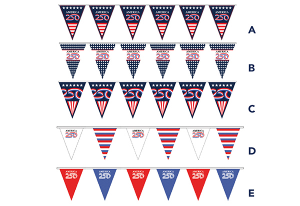 America250™ V-Shape Pennant Strings - 60'
