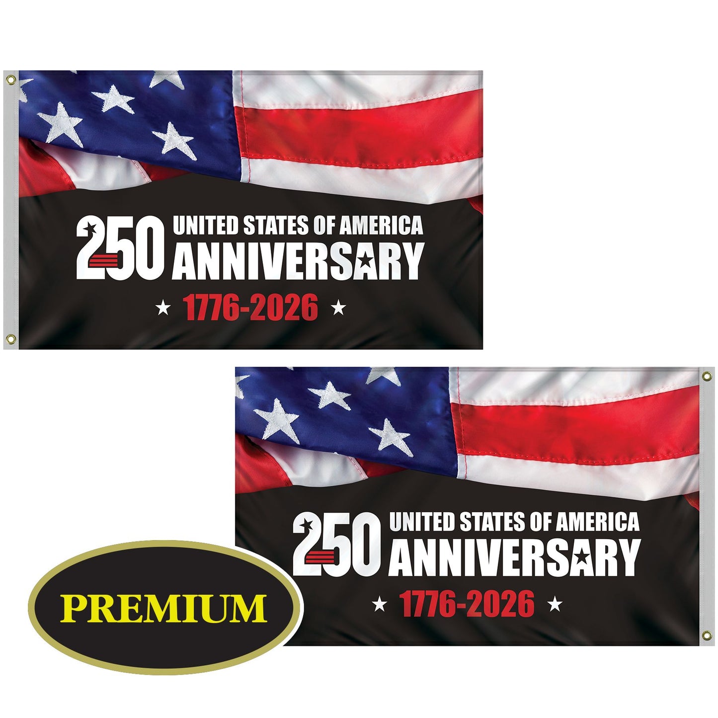 America 250™ Anniversary 3' x 5' Double Sided Digitally Printed Knitted Polyester Flags