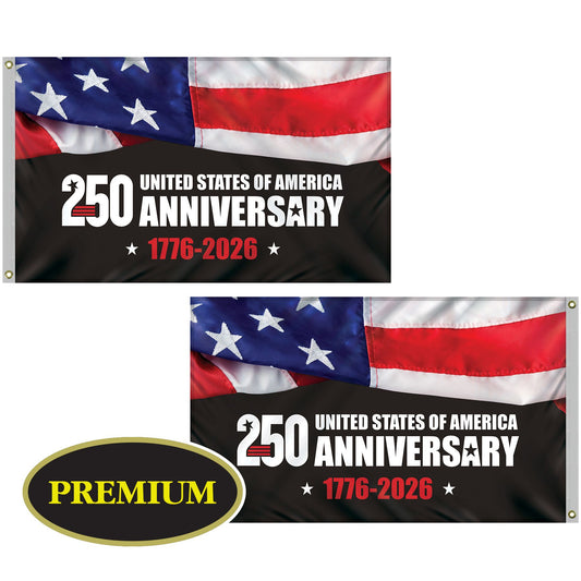 America 250 3' x 5' Double Sided Digitally Printed Knitted Polyester Flags
